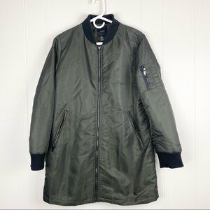Forever 21 | Long Deep Green and Black Jacket